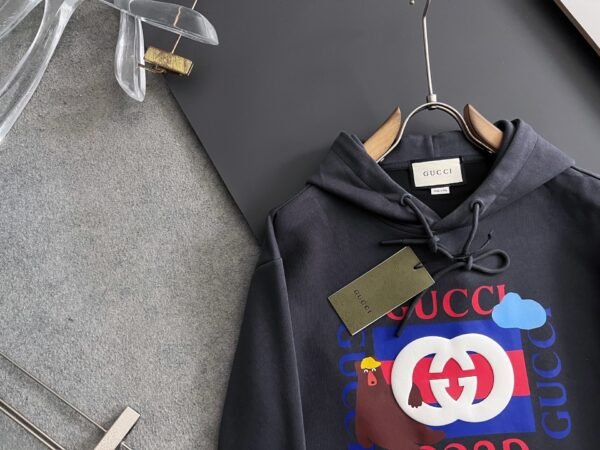 GCCI Graphic Print Hooded Jumper - Charcoal Grey