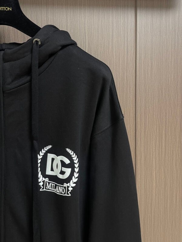 DG Printed Crest Logo Zip Hoodie - Black