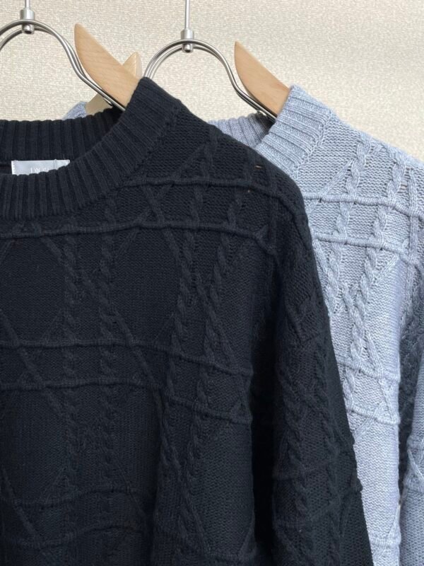 47e2f253 CD Textured Jacquard Crew Neck Jumper