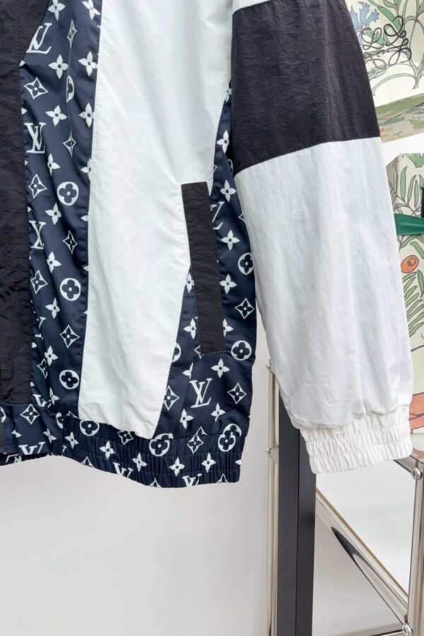 LVE Color-Block Monogram Panel Zip Jacket