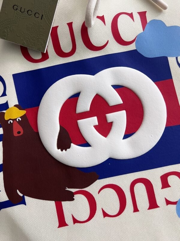 GCCI Graphic Print Hooded Jumper - White