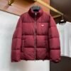 PRDA Puffer Jacket with Logo Patch - Burgundy