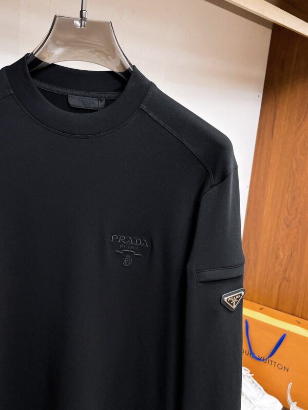 4bb7410c PRDA Crew Neck Jumper with Embroidered Chest Detail - Black