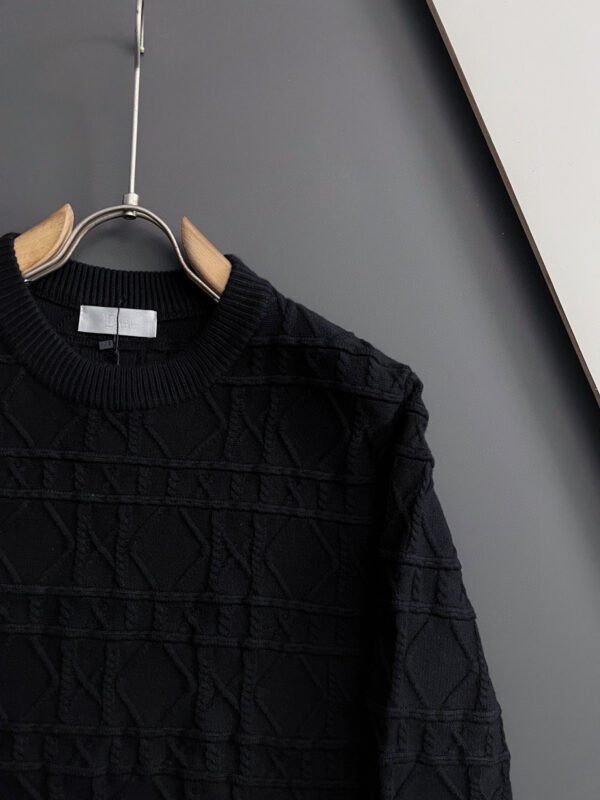 CD Textured Jacquard Crew Neck Jumper - Black