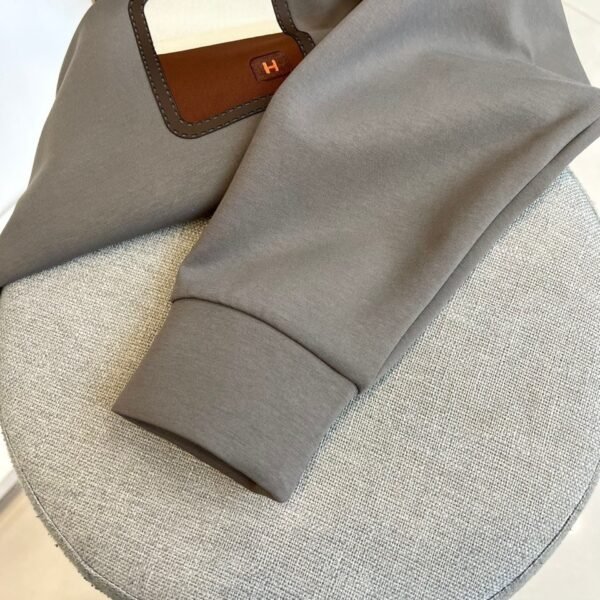 HRMS Crew Neck Jumper with Contrast Patch Detail - Brown