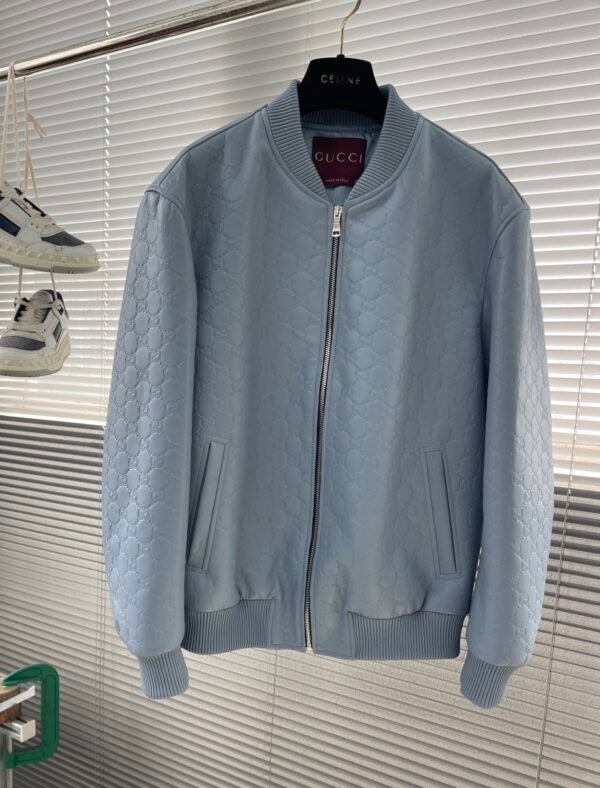 4c5a2fe7 GCCI Embossed Monogram Zip Jacket - Light Blue