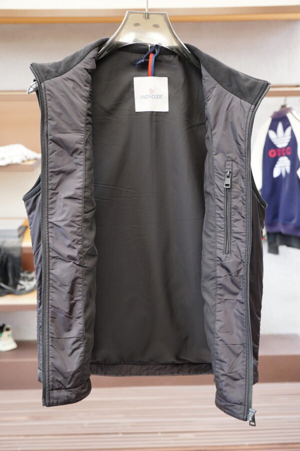 4d4c556e MNCLR Panelled Zip Gilet - Charcoal Grey