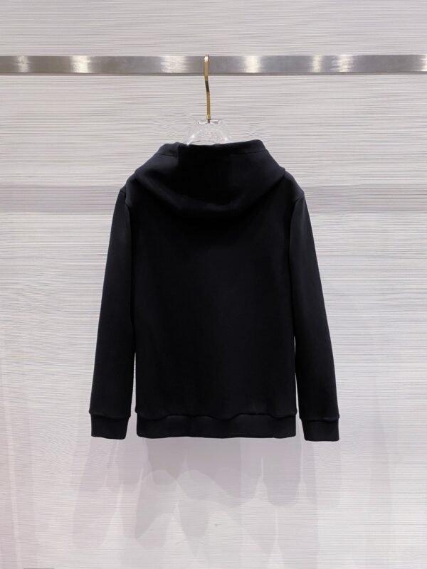 LWE Hooded Jumper with Embroidered  Checkerboard Graphic - Black