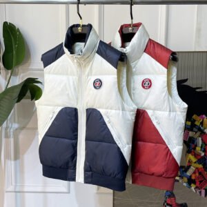 GCCI Zip-Front Padded Gilet with Embroidered Patch