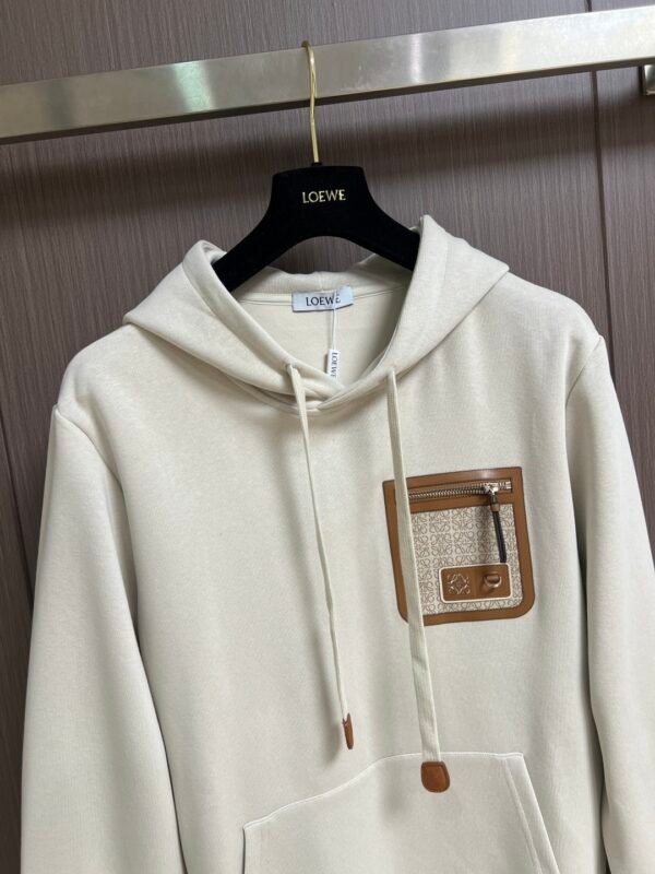 LWE Hooded Jumper with Zip Pocket Detail - White