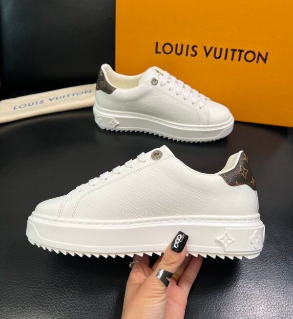 LVE Time Out Trainer | White Epi Calf Leather & Monogram Pouch