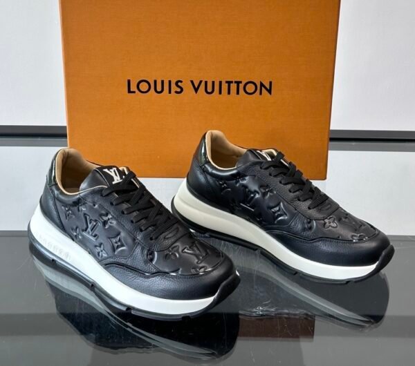 LVE Classic Trainers – Black Monogram Canvas & Black Leather Trim