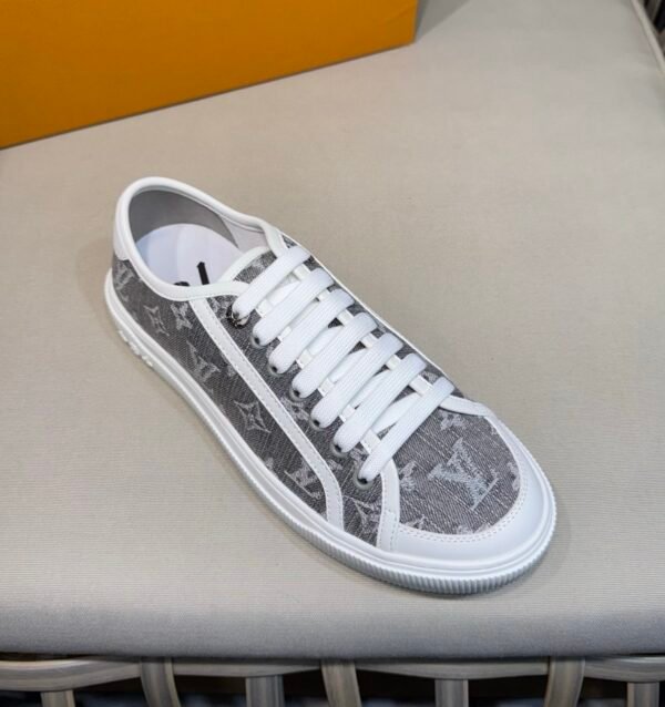 LVE Lagoon Trainers – Grey Monogram Denim Canvas