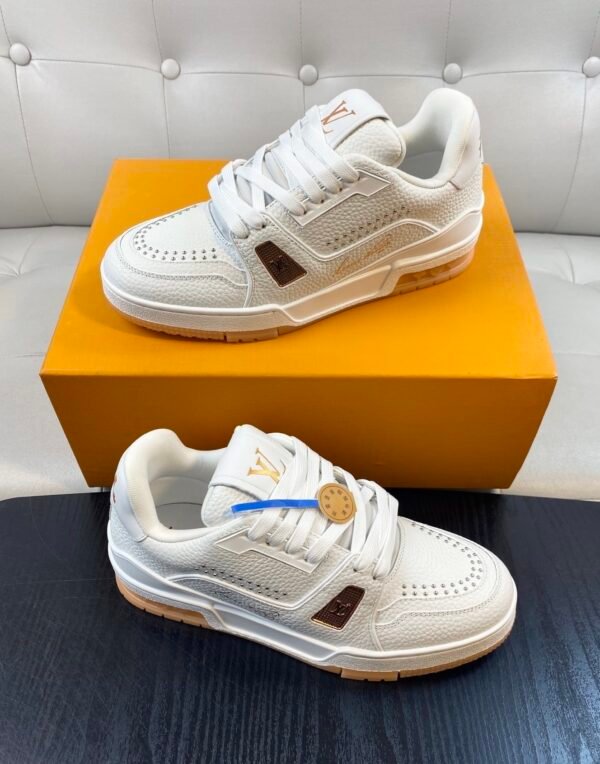 LVE Trainer Sneaker - White Orange Rubber Gum Sole