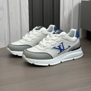 LVE White & Blue Low-Top Trainers
