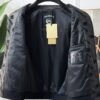 5 BLNCG BB Logo Monogram Textured Leather Jacket - Black