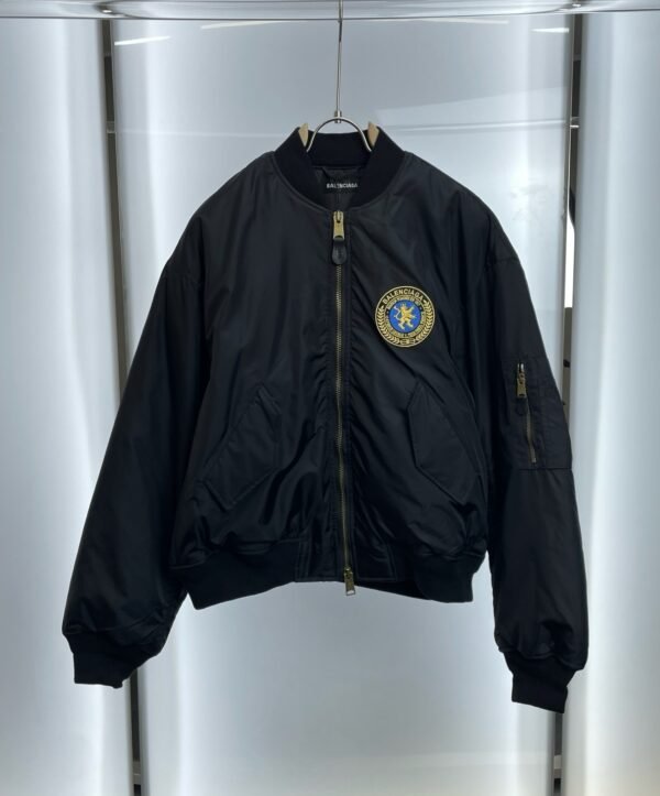 BLNCG Emblem Patch Bomber Jacket – Black
