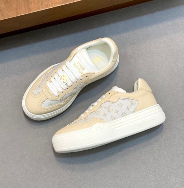 LVE Beige Cream Monogram Low Trainers