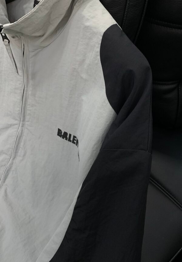 5 BLNCG Zip-Up Windbreaker Jacket - White Black