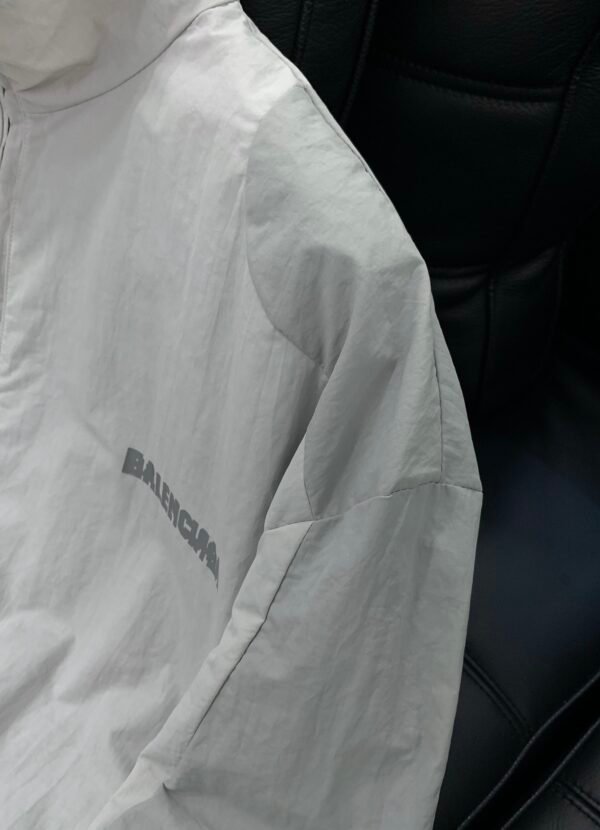 BLNCG Zip-Up Windbreaker Jacket - White Grey