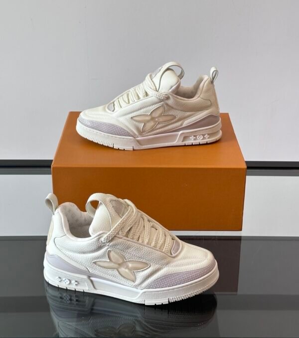 LVE Skate Grained Leather Trainer – White