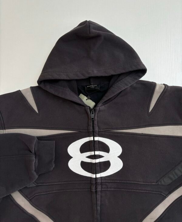 BLNCG Zip-Up Biker Hoodie - Grey