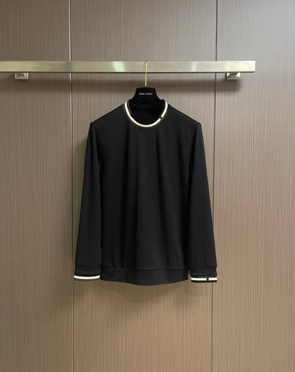 508ef370 HRMS Ribbed Crew Neck Jumper with Contrast Trim- Black