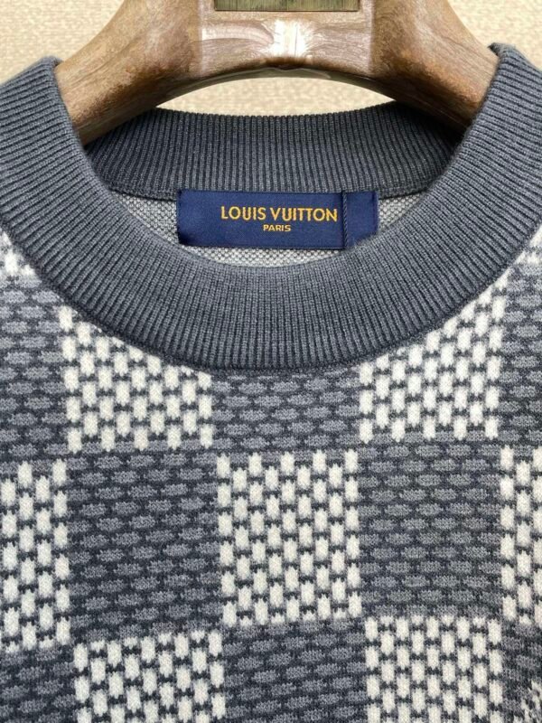 LVE Check Pattern Knit Jumper - Blue Grey