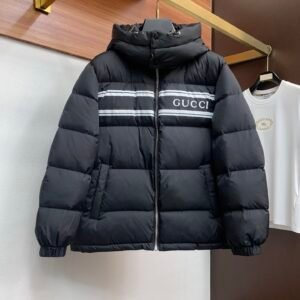 GCCI Hooded Puffer Jacket - Black