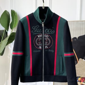 GCCI Contrast Stripe Zip Jacket - Black