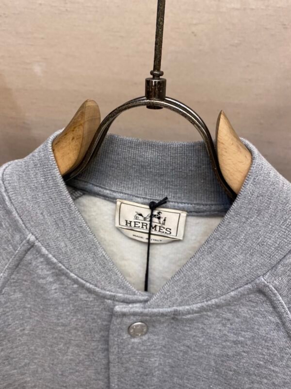 HRMS Embroidered Crest Varsity Jacket - Grey