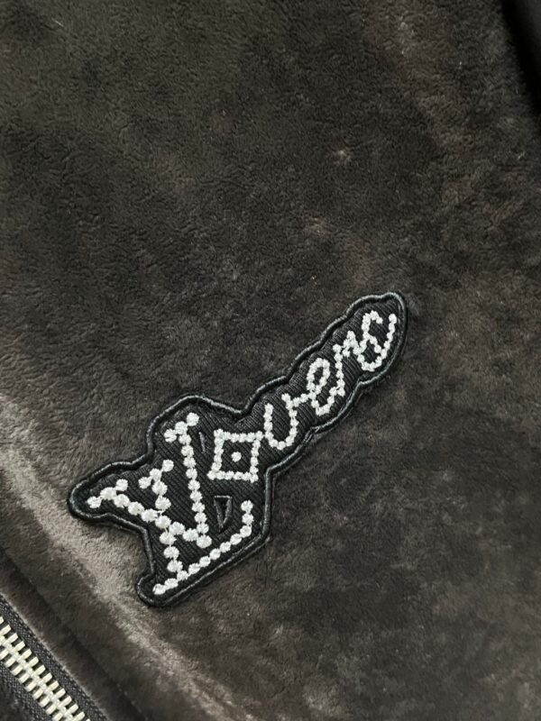 LVE-Inspired Velvet Panel Hooded Jacket – Black / Charcoal