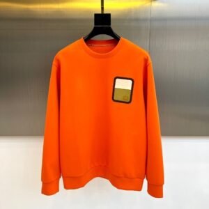 54ad22e4 HRMS Crew Neck Jumper with Contrast Patch Detail - Orange