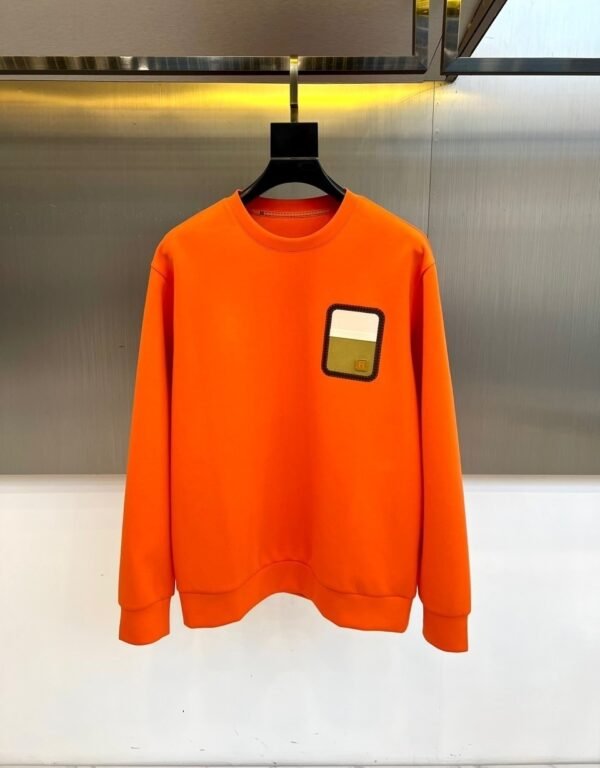 HRMS Crew Neck Jumper with Contrast Patch Detail - Orange