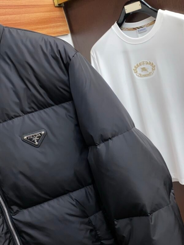 PRDA Puffer Jacket with Logo Patch - Black