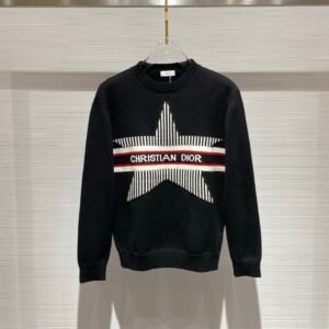 CD Star Motif Crew Neck Jumper - Black