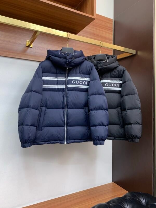 GCCI Hooded Puffer Jacket - Black