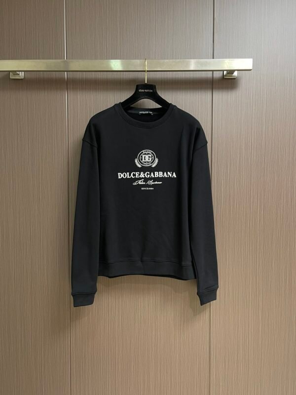 DG Logo Print Crew Neck Jumper - Black