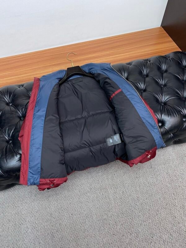 PRDA Puffer Jacket with Logo Patch - Burgundy