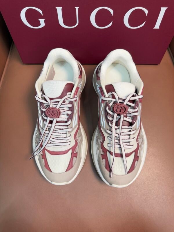 GCCI Chunky Trainers with Layered Panel Design -  Burgundy