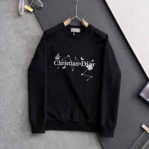 CD Crew Neck Jumper with Graphic Detail - Black