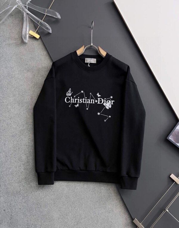 CD Crew Neck Jumper with Graphic Detail - Black