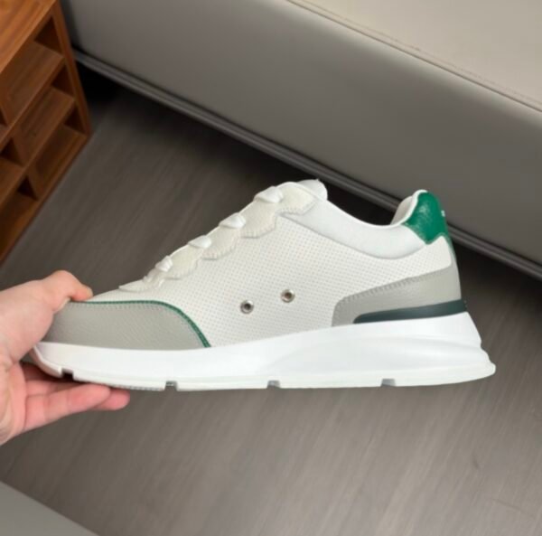 6 LVE White & Green Low-Top Trainers