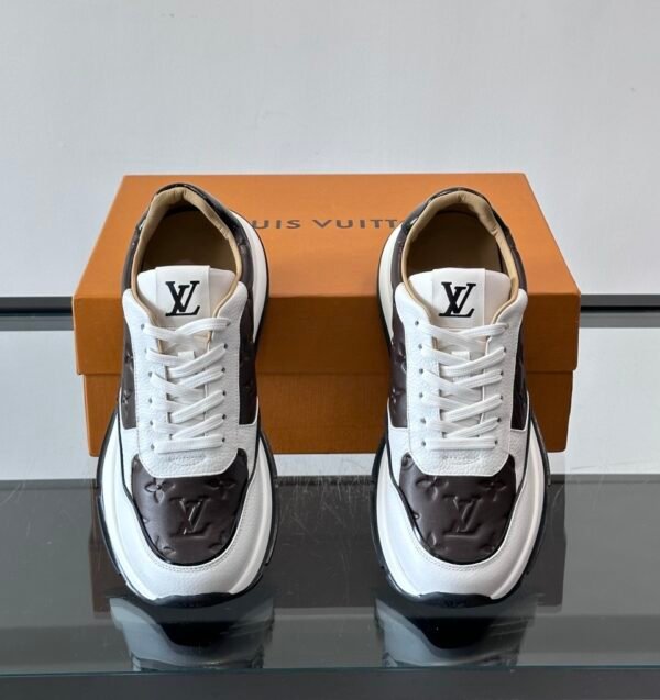 LVE Classic Trainers – Brown Monogram Canvas & White Leather