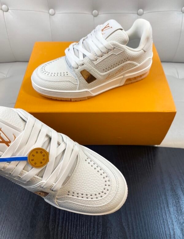LVE Trainer Sneaker - White Orange Rubber Gum Sole
