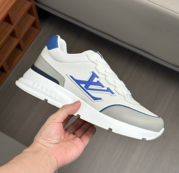 LVE White & Blue Low-Top Trainers