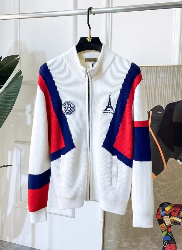 6 BLNCG Paris Sports Icon Zip-Up Knit Jacket - Black/White/Red