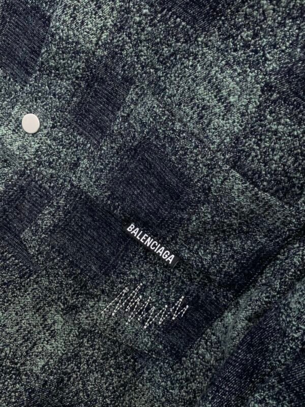 BLNCG Checkered Pattern Flannel Shirt Jacket - Blue Plaid