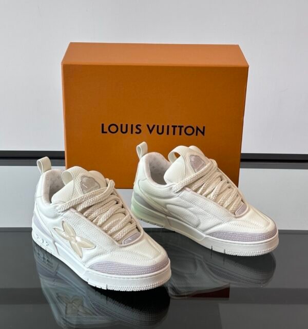 LVE Skate Grained Leather Trainer – White