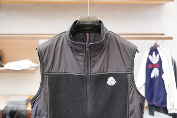 604952b2 MNCLR Panelled Zip Gilet - Charcoal Grey